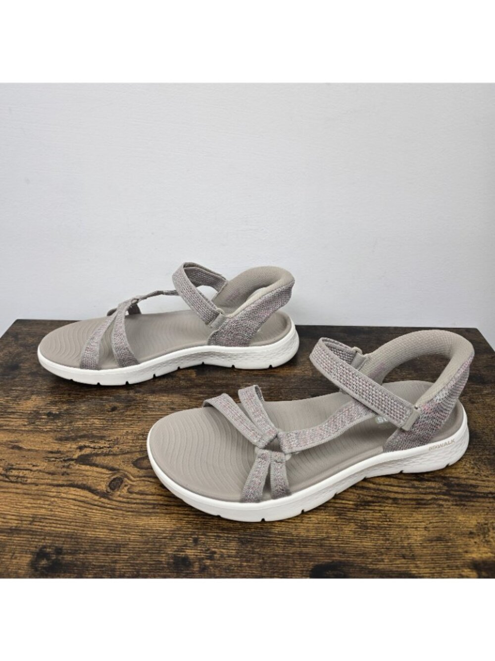 Skechers Hands Free Slip-ins GO WALK Flex Blake Sandals Sz 10 Taupe Multi EUC - Picture 3 of 8